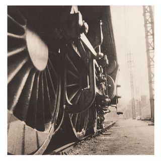 René Zuber. Locomotora. Impreso en Francia. Década de los 1930's. Fotograbado. Sin enmarcar. 19 x 19 cm