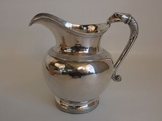 EARLY COIN SILVER EAGLE JUG 