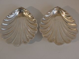 PAIR GORHAM STERLING SHELL DISHES