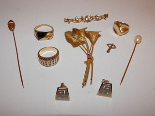 10 PIECES ASSORTED 14K GOLD JEWELRY 