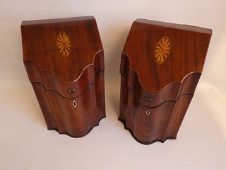 PAIR 18TH C. KNIFE BOXES 