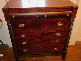 FEDERAL MAHOGANY CARVED CHEST 