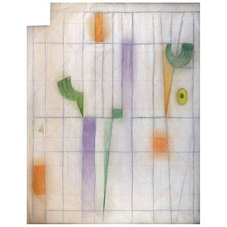 CARLOS MÉRIDA, Untitled, Signed, Colored and graphite pencils on tracing paper, 31.1 x 25" (79 x 63.5 cm)