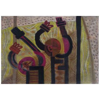 RODOLFO NIETO, Untitled, ca. 1967, Signed, Pastels on paper, 27.1 x 39.3" (69 x 100 cm), Document