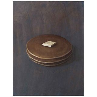 JUAN CARLOS DEL VALLE, Hot cakes, Signed and dated 5 - VIII - 2012 on back, Oil on canvas, 15.7 x 11.8" (40 x 30 cm), Certificate