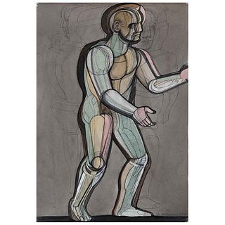 ARNOLD BELKIN, Hombre, Signed and dated VI/2/83 in front, dated 1983 on back, Watercolor and ink on paper, 19.6 x 13.5" (50 x 34.5 cm)