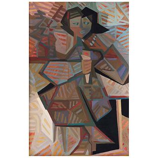 ALFREDO ZALCE, La niña del barquillo, Signed and dated 1980 in front, Dated 1980 on back, Acrylic/canvas, 36.2 x 24" (92 x 61 cm), Certificate
