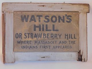 WATSONS HILL PLYMOUTH SIGN