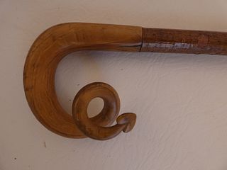 ANTIQUE CURLED HORN CANE