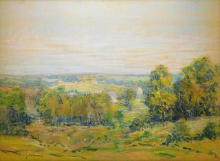 A. C. Goodwin Plein Air Landscape Pastel Drawing