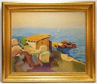 Attr. Violet Brunton Maritime Landscape Painting