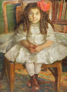 Meyer Matzkin Young Girl Portrait Painting