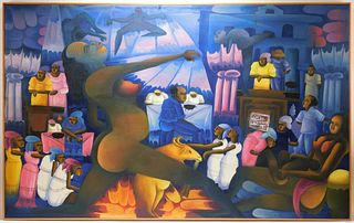 Attr. Hughes Domond Haitian Folk Art Painting