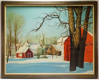 W. Baumgarten Winter Landscape Painting