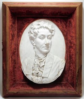 Gaetano Trentanove Carved Marble Portrait Plaque