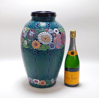 LG Czech Art Nouveau Amphora Pottery Vase
