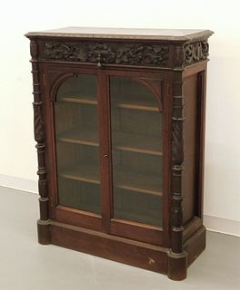 American Walnut Renaissance Revival Bookcase