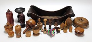 23PC Carved Wood Treen Collection