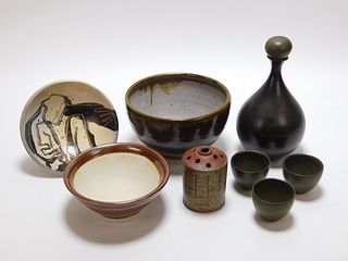 8PC American & Japanese Pottery & Stoneware Group