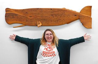 Melton Old Nantucket Carved Wood Folk Art Whale