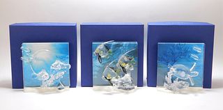 3PC Swarovski Wonders of the Sea Trilogy Plaques
