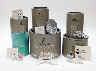 6PC Swarovski Silver Crystal Figurines