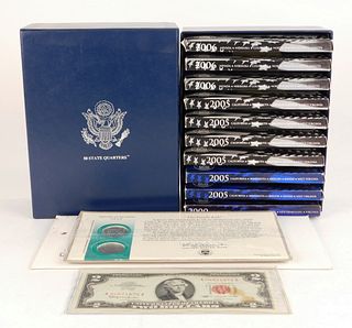 12PC United States Quarter Proof & Currency Sets