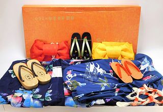 6PC Japanese Kimono Obi & Shoe Set