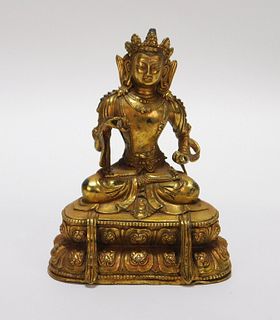 Tibetan Gilt Bronze Seated Buddha