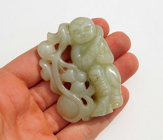 Chinese Qing Dynasty Carved Jade Pendant
