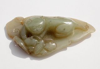 Chinese Qing Dynasty Carved Jade Ruyi