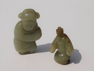 2PC Chinese Qing Dynasty Carved Jade Sculptures