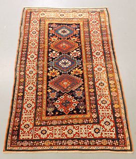 Antique Geometric Kazak Carpet