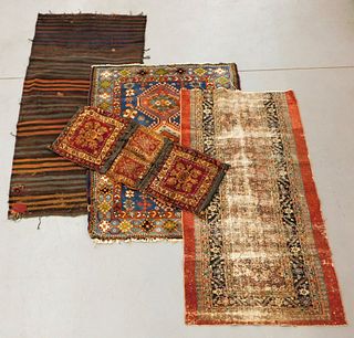 4PC Middle Eastern Geometric Floral Rugs