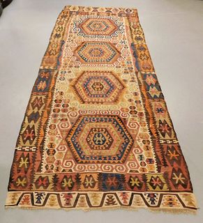Turkish Khilim Geometric Gallery Carpet