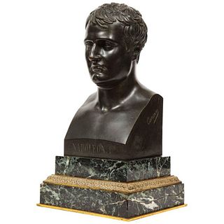 Exquisite French Patinated Bronze Bust of Emperor Napoleon I, after Canova