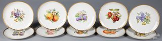 Ten Hutschenreuther porcelain fruit plates