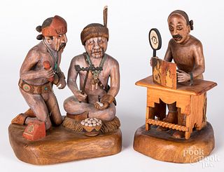 Two Hopi Indian carved and painted figures