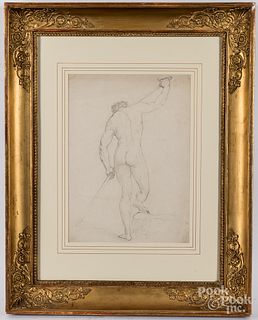 Pencil study of a male nude study