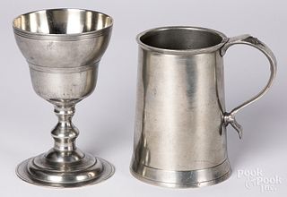 Pewter chalice and mug, 18th/19th c.