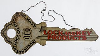 Double sided painted tin key trade sign
