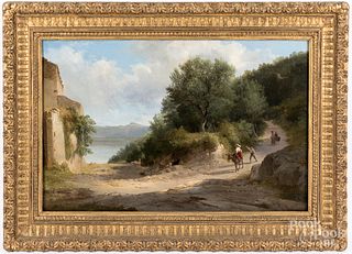 Continental oil on canvas landscape, 19th c.