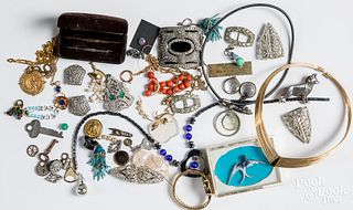 Group of costume jewelry.