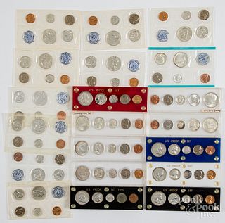Twenty US mint and proof sets