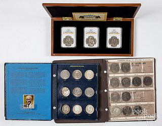 Forty-three Eisenhower silver dollars