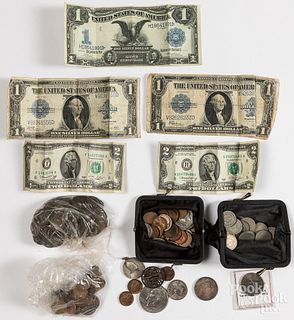 Miscellaneous coins and paper currency