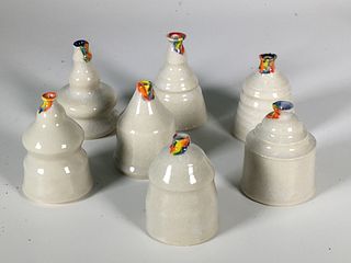 BEAN FINNERAN, 7 Small Vases with Color Tips
