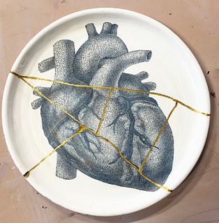 BRYAN VALENZUELA, Kintsugi Heart (artist proof test plate)