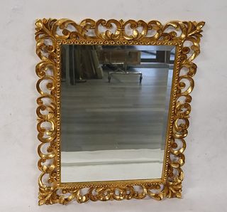 Vintage Rococo Carved Giltwood Mirror.