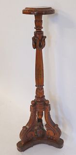 A Carved Mahogany Georgian Style Pedestal